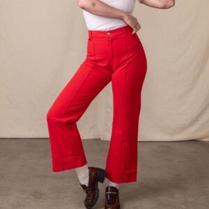 Big Bud Press High-Waist Red Wide-Leg Pants
